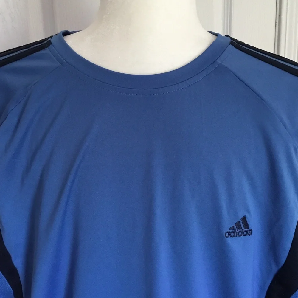 Adidas Men’s‎ Light Blue Athletic Jersey with Navy Accents Size XL